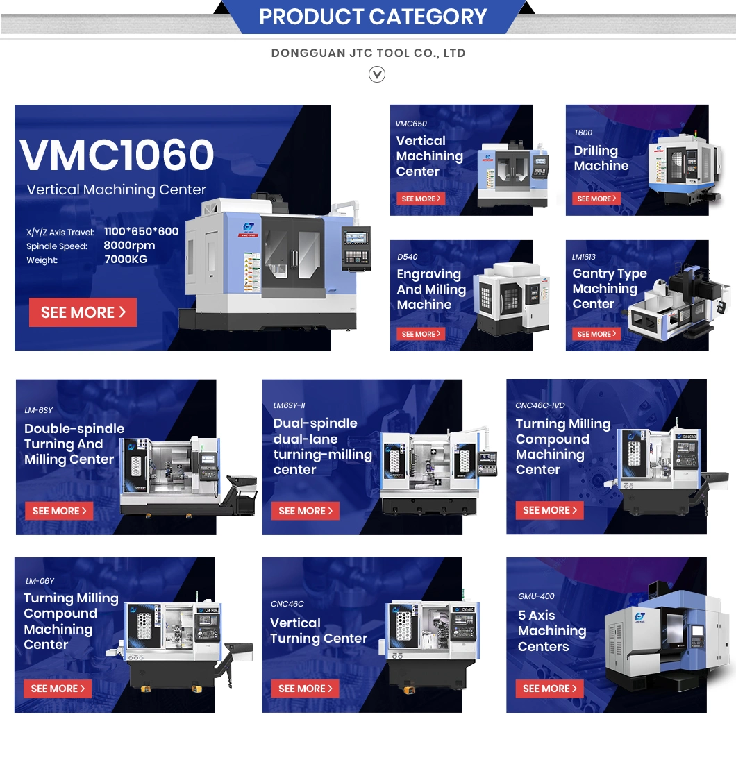 Jtc Tool 850 Table Travel X mm Drill and Tapping Machining Center Factory Vmc1060 Vmc Tormach CNC Drill Mill China Vertical CNC Machining Center Tool