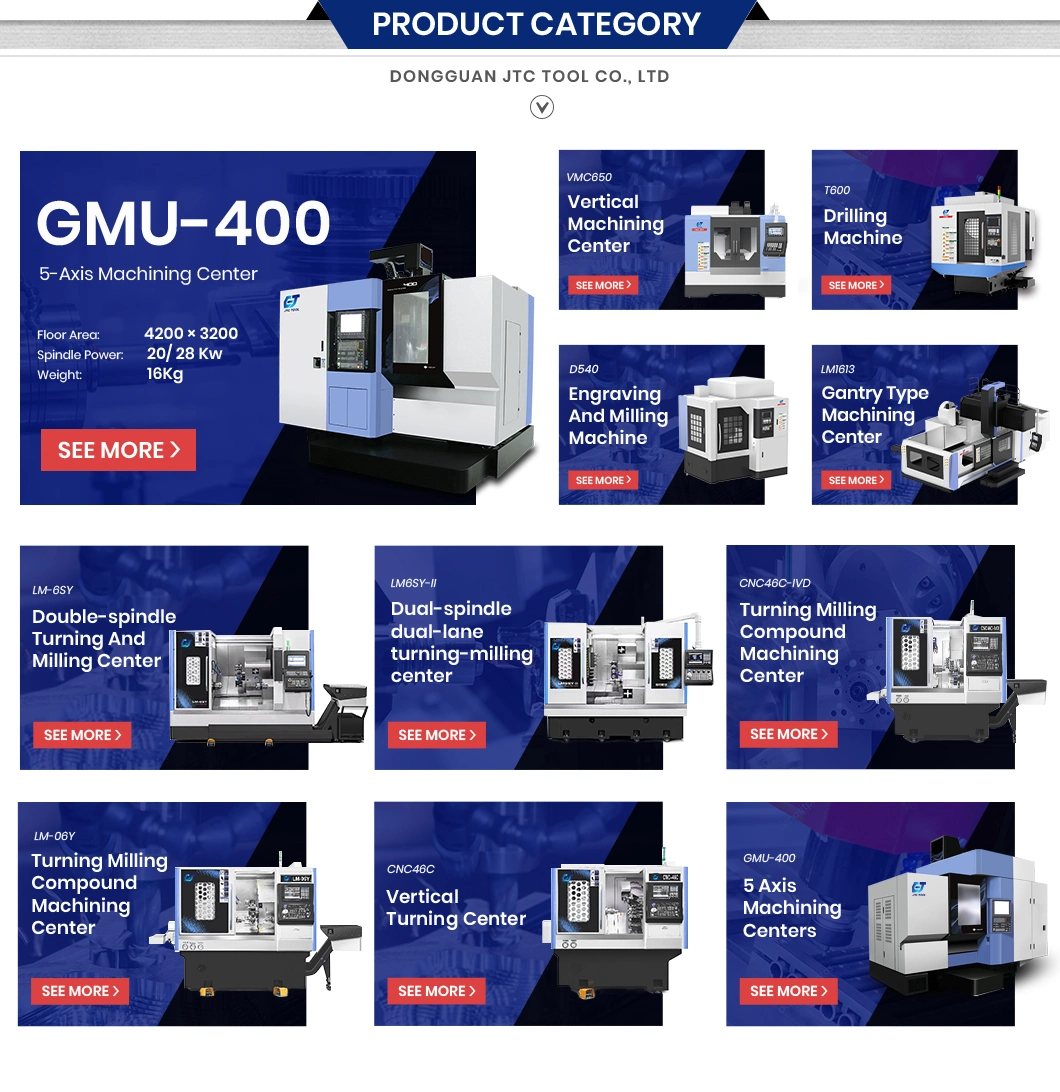 Jtc Tool Control System 5 Axis Mill Turn Manufacturers Gmu400 Best CNC Vertical Machining Center China 5 Axis CNC Machining Center